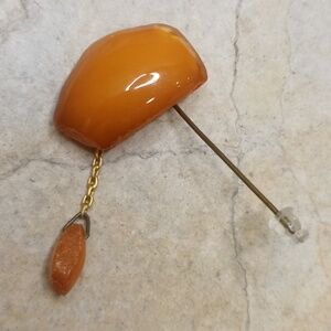 Vintage Butterscotch Egg Yolk Baltic Amber Brooch
